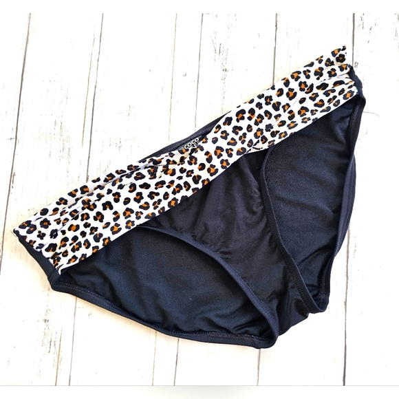 Coco Reef Black Cheetah Leopard Print Bikini Bottoms Soft Stretchy Beach Summer - Picture 1 of 4